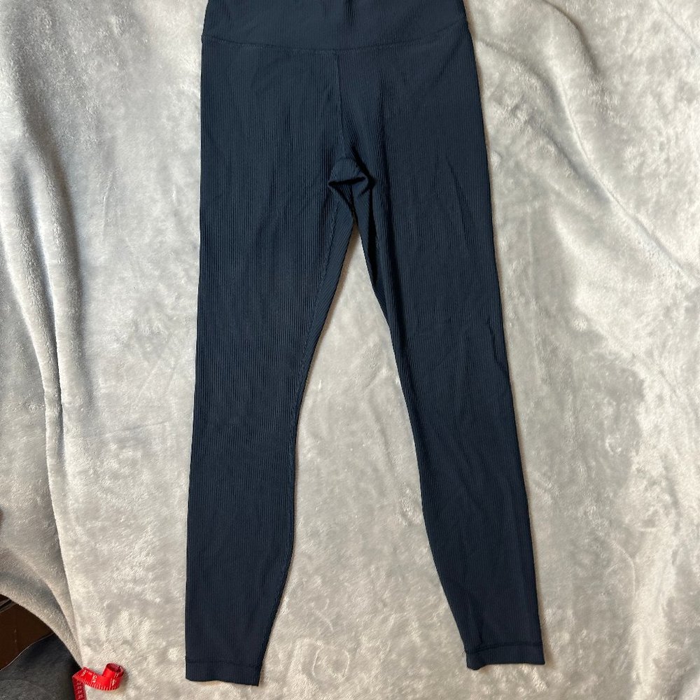90 Degrees Womens small Navy Blue Ribbed Tights